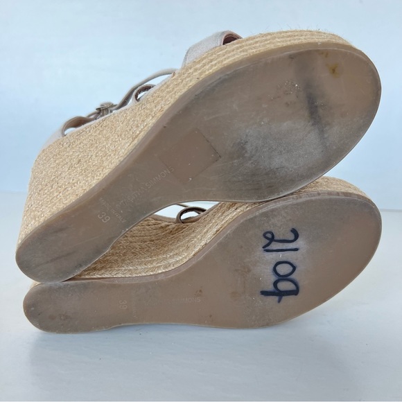 TABITHA SIMMONS Beige Jenny Flesh Kidsuede Platform Wedge Espadrilles Sz 39 M - Picture 8 of 15